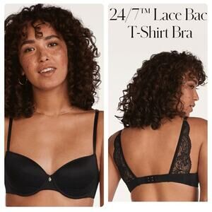Third Love NWT Black 24/7 Lace Detail T-Shirt Bra Size 46B
